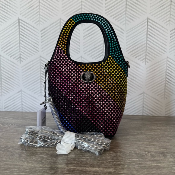 Kurt Geiger Handbags - Kurt Geiger Rainbow Small Chelsea Crystal Leather Hobo Crossbody Bag